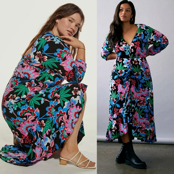 chinese dress ladies Maeve Pleated Midi Dress: Floral Midi Dress, Sundress, Plisse Dress, Blue  Midi, Green Midi, Summer Dress